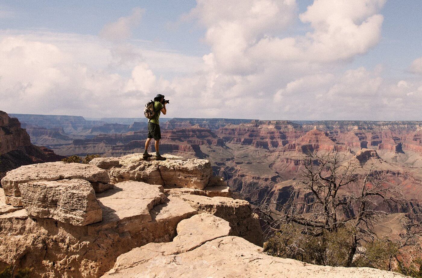 hiker with a camera