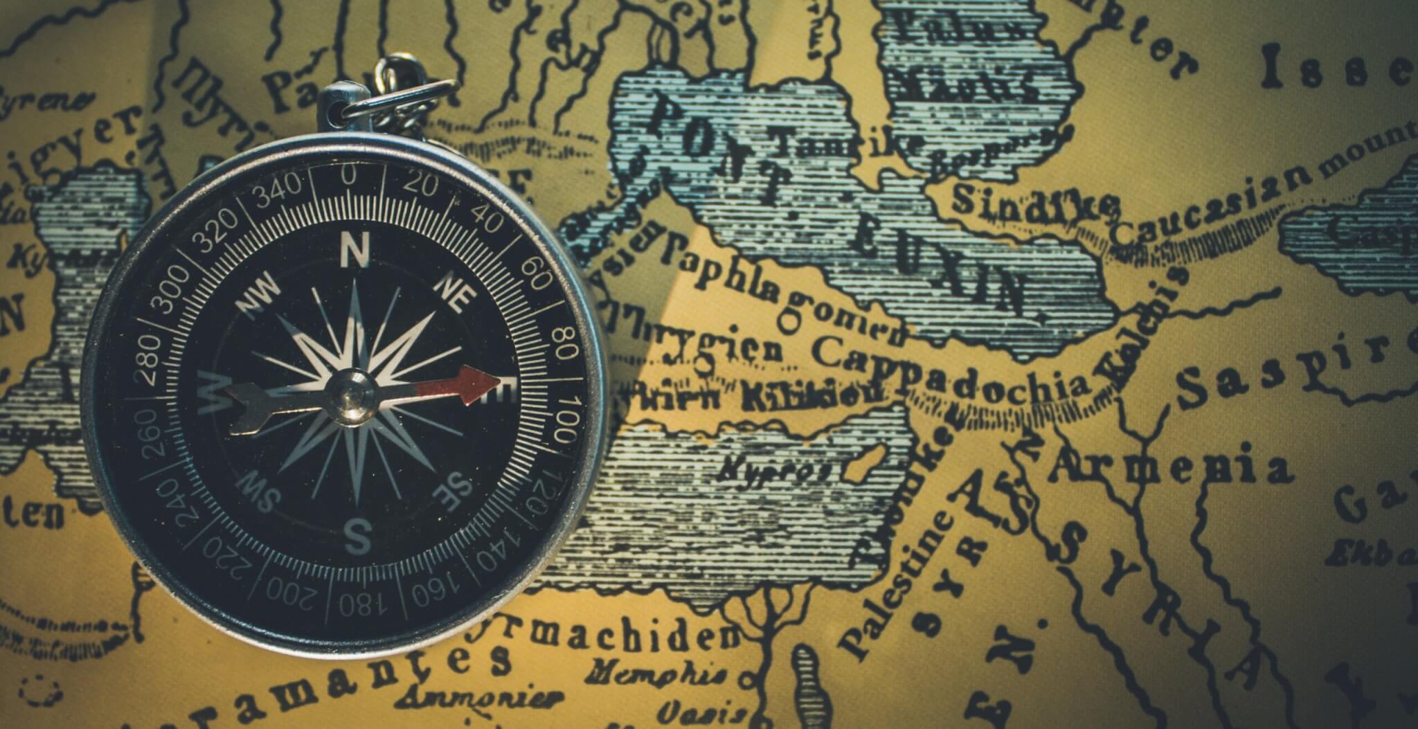 compass on map