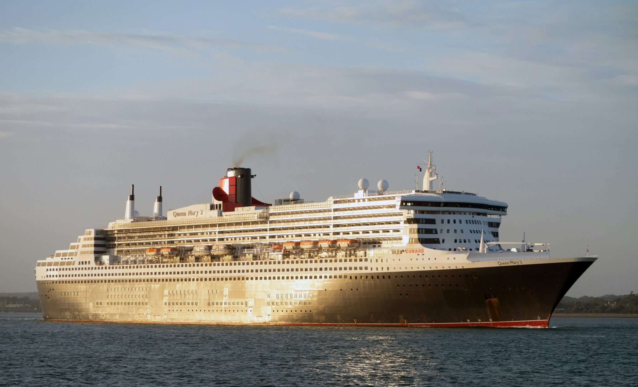 cruise ship in sunlight