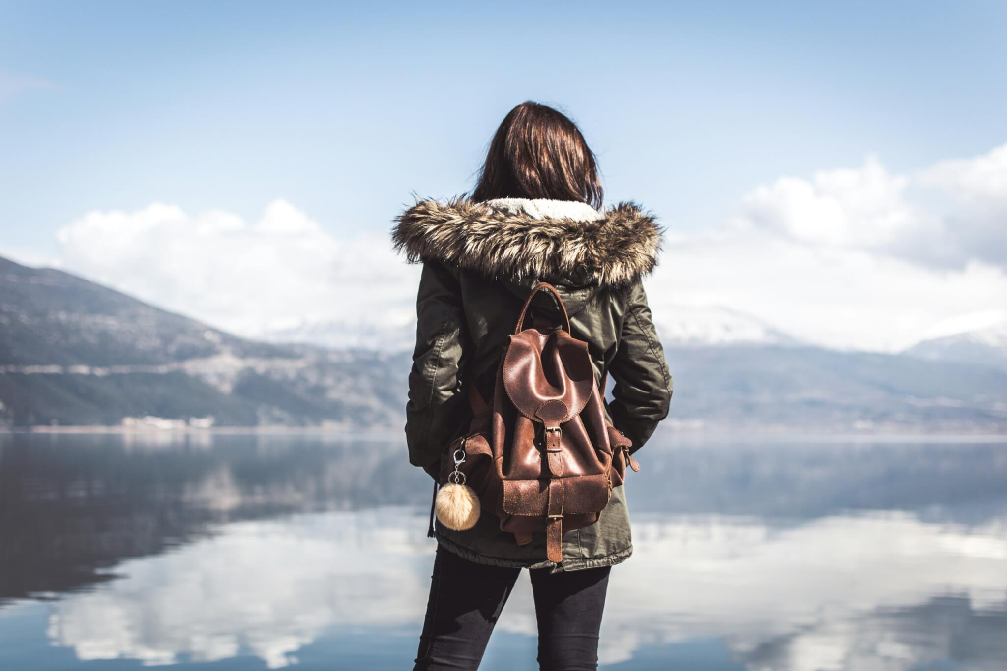 woman with backpack