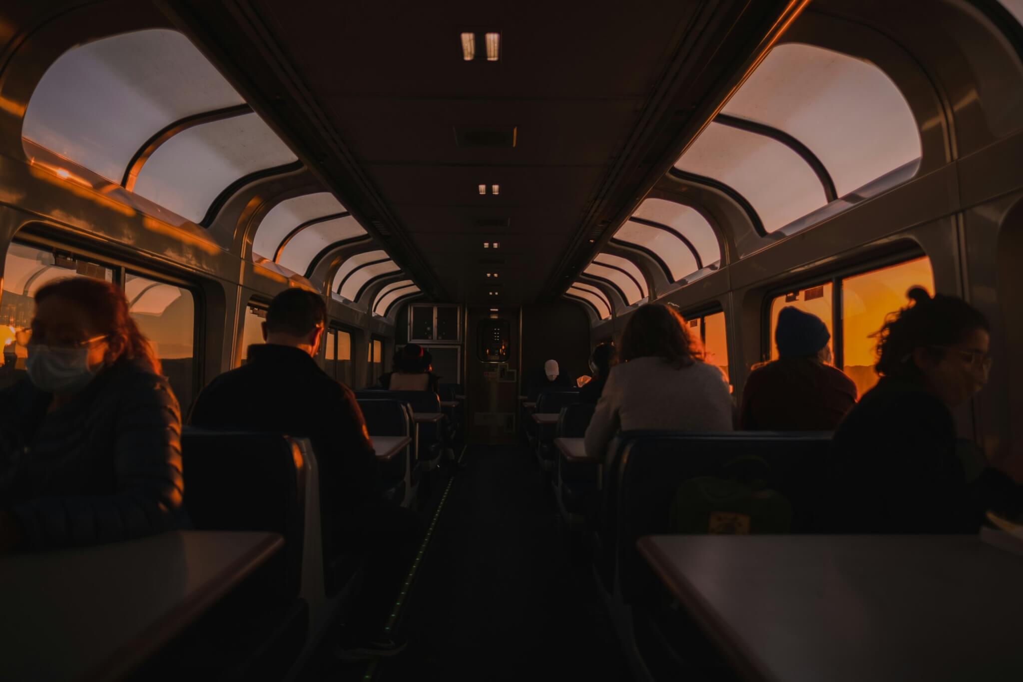 people sitting on train