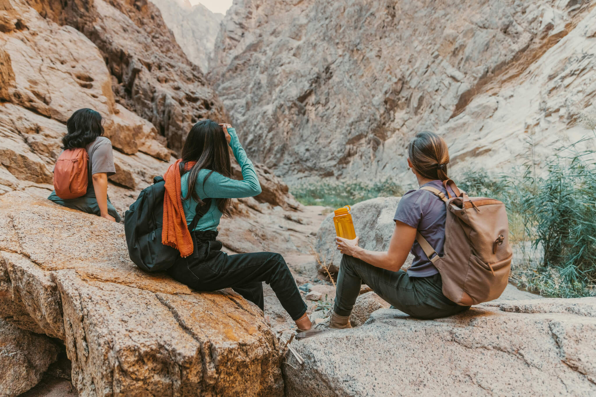 women hiking