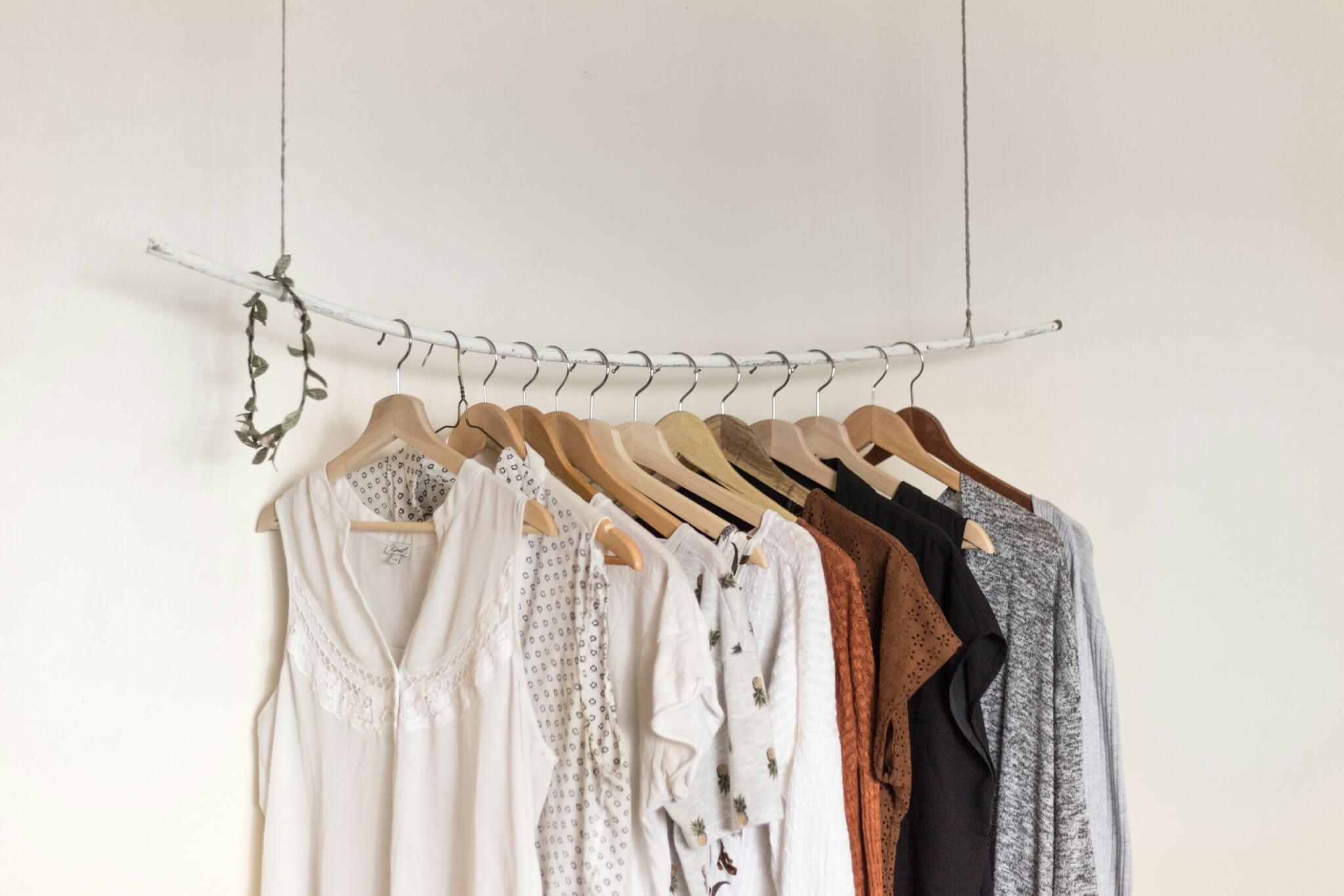 clothes on a rack