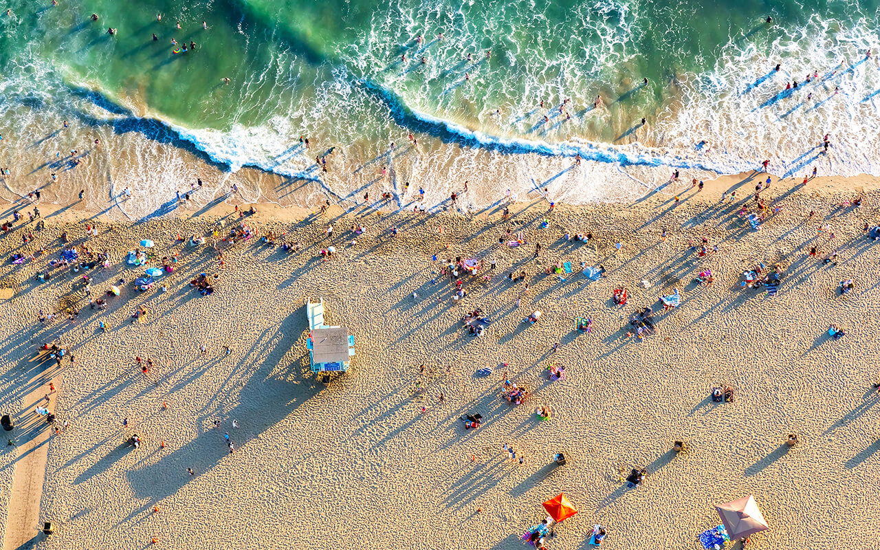 Santa Monica beach from above