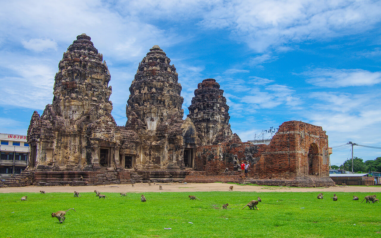 LOPBURI, THAILAND - September, 2016: Wat Phra Prang Sam Yot temple in Lopburi,Thailand