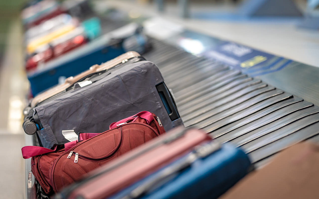 Luggage at baggage claim