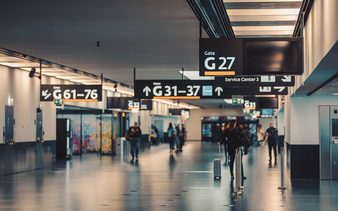 Airport terminal signs