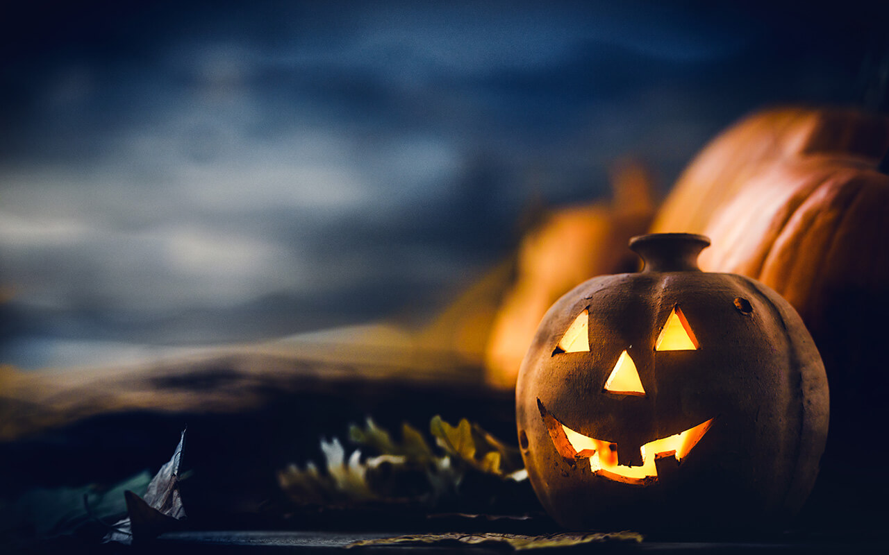 Jack o Lantern - autumn Halloween holiday concept background