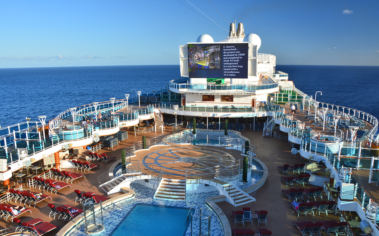 Top deck on a cruise ship