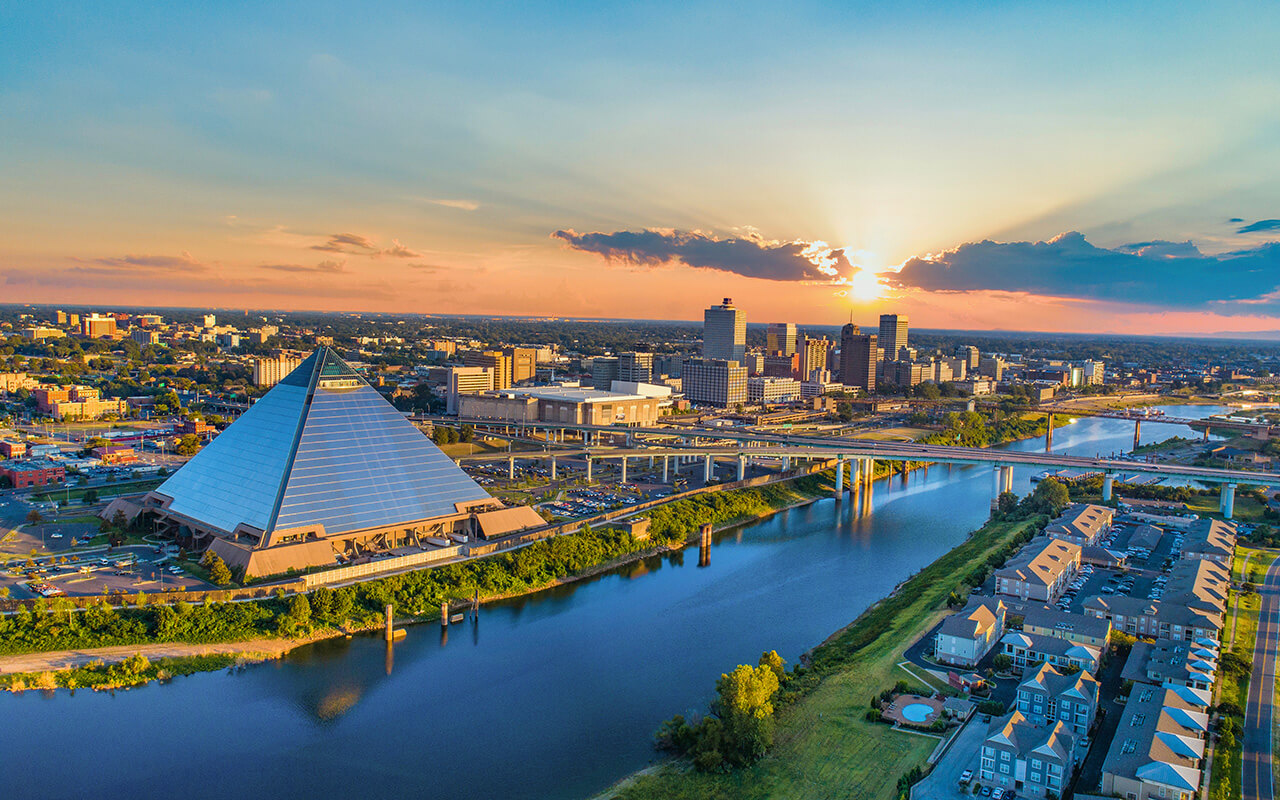 Memphis, Tennessee, USA Downtown Skyline Aerial