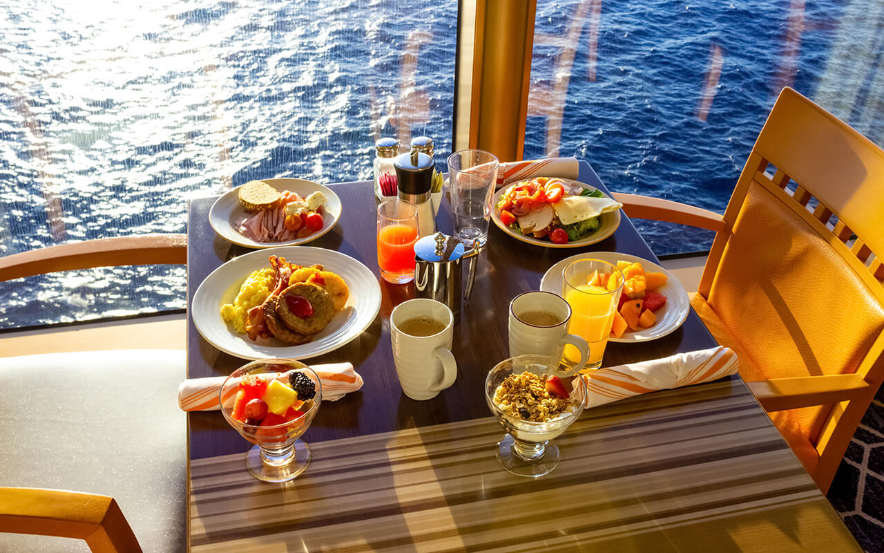 Dining Room Buffet aboard the luxury abstract cruise ship