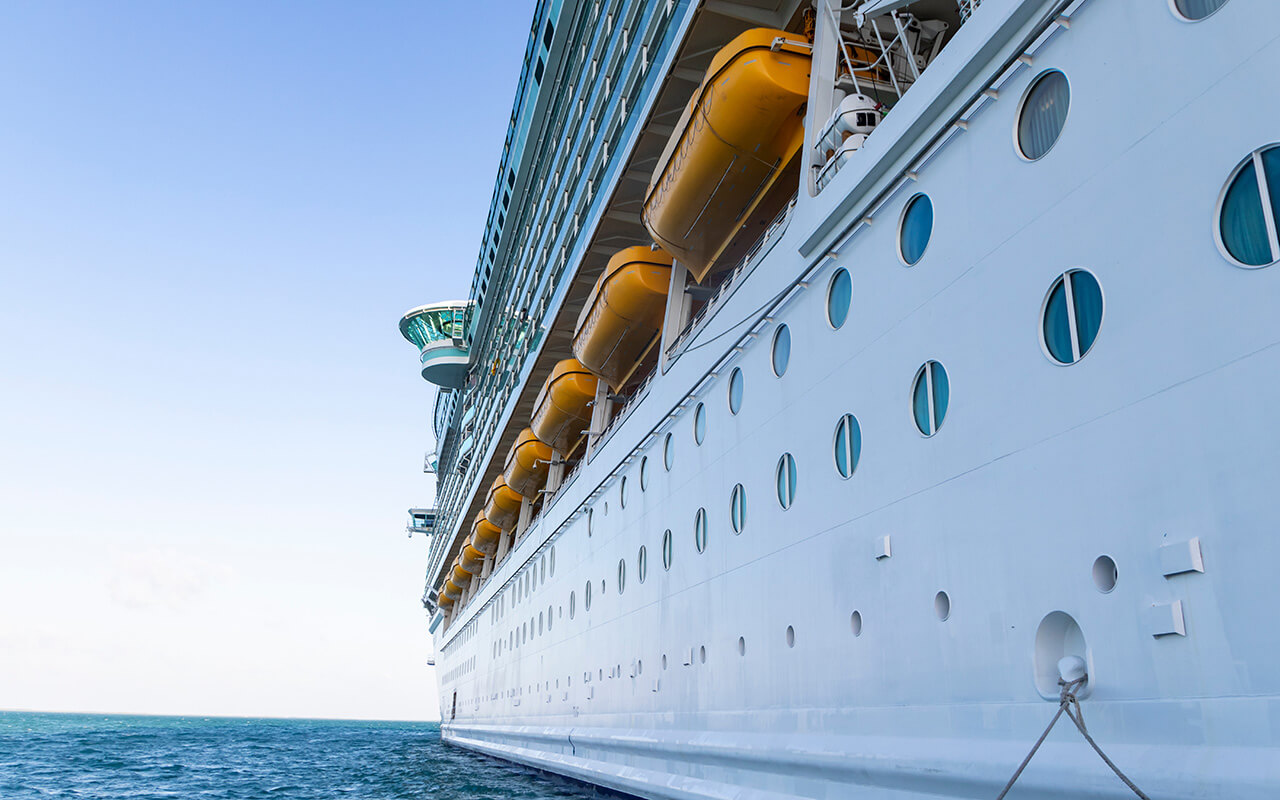 Cruise ship seen from the side