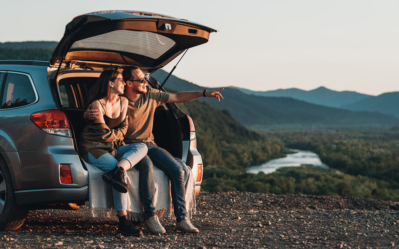 Couple on a road trip