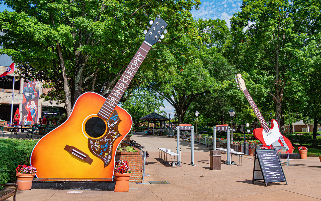 Huge guitars at Grand Ole Opry - NASHVILLE, TENNESSEE - JUNE 15, 2019