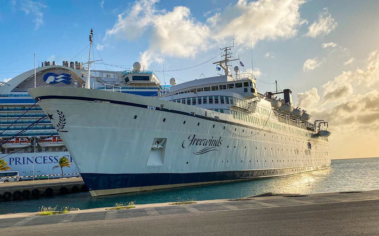 Cruise ship by the dock