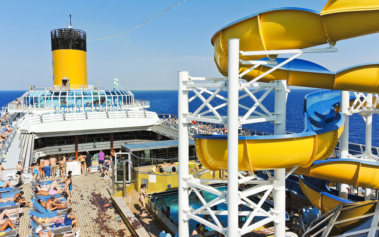 Water slide on a cruise ship