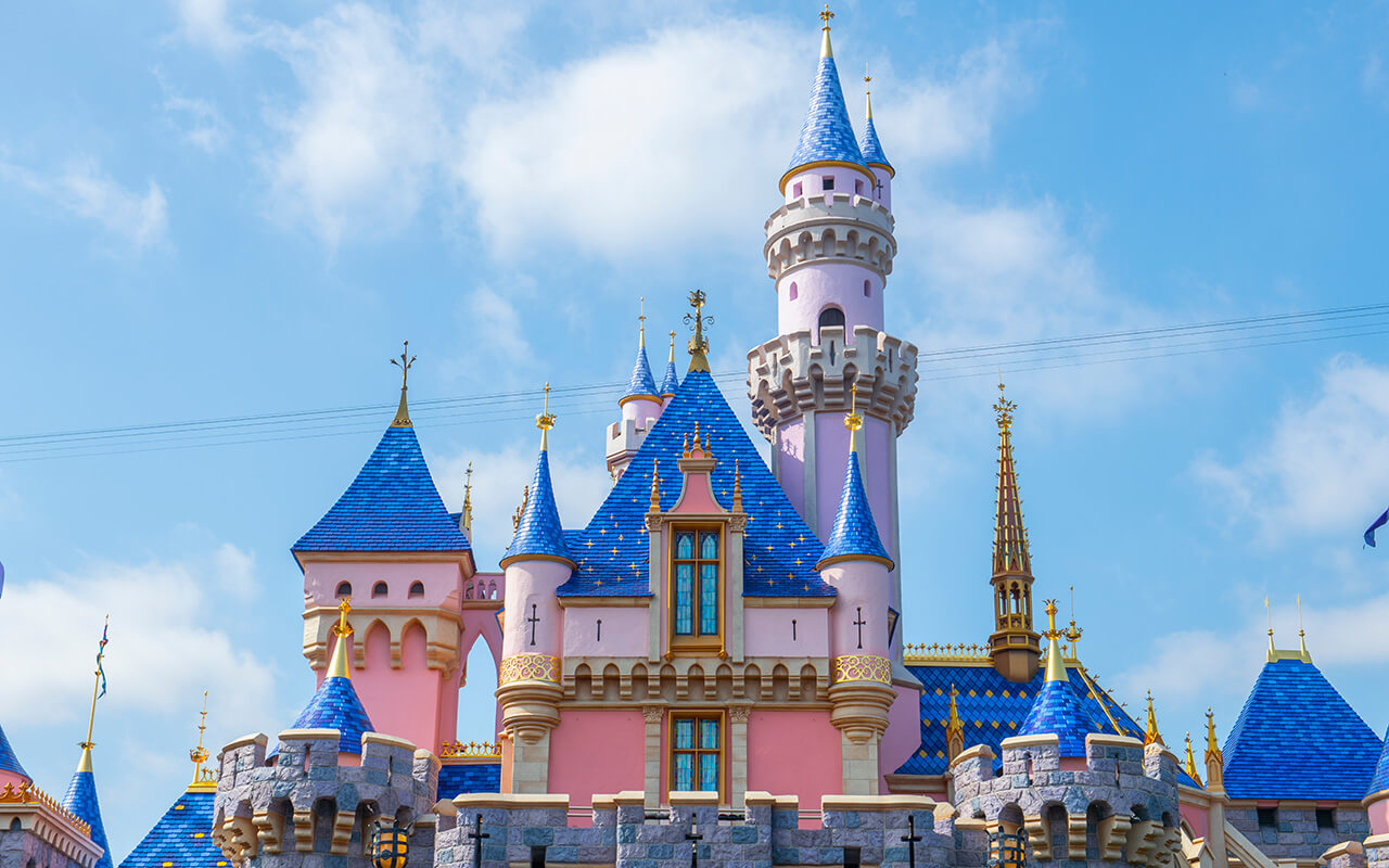 Sleeping Beauty Castle at Disneyland Park in Anaheim, California CA, USA.