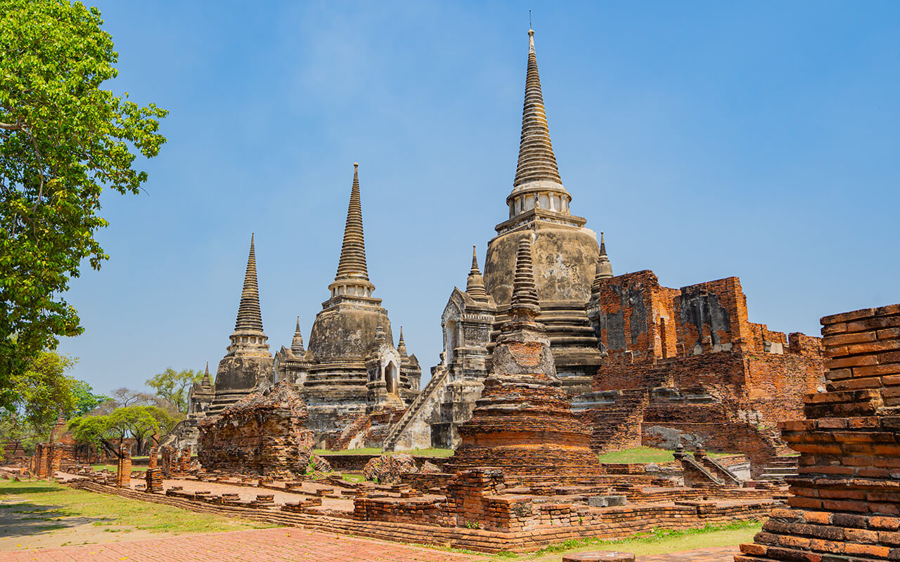 Old temple, Wat Phra Si Sanphet In Ayutthaya Province, Thailand, Asia