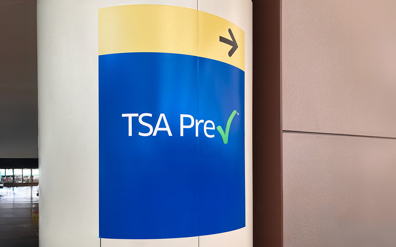 TSA Precheck Directional Sign With Arrow