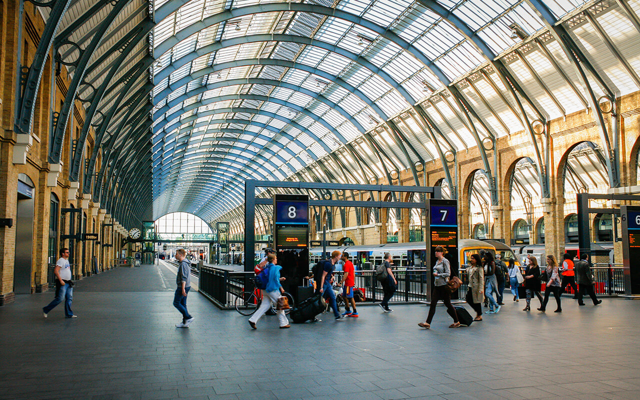 Busy train station