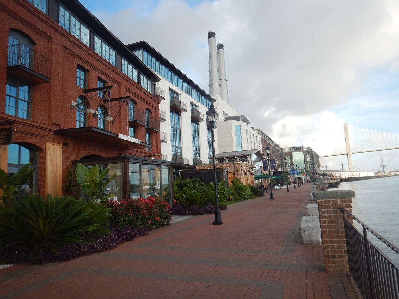 brick streets near water