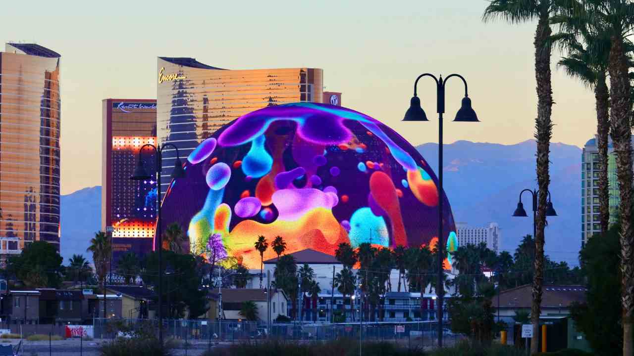 las vegas lights up the night sky