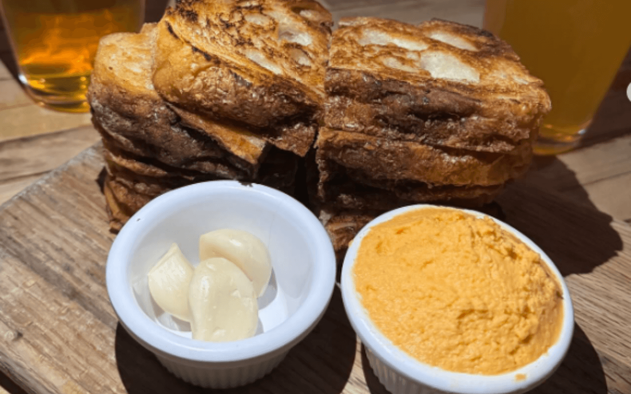 Beer cheese and toast