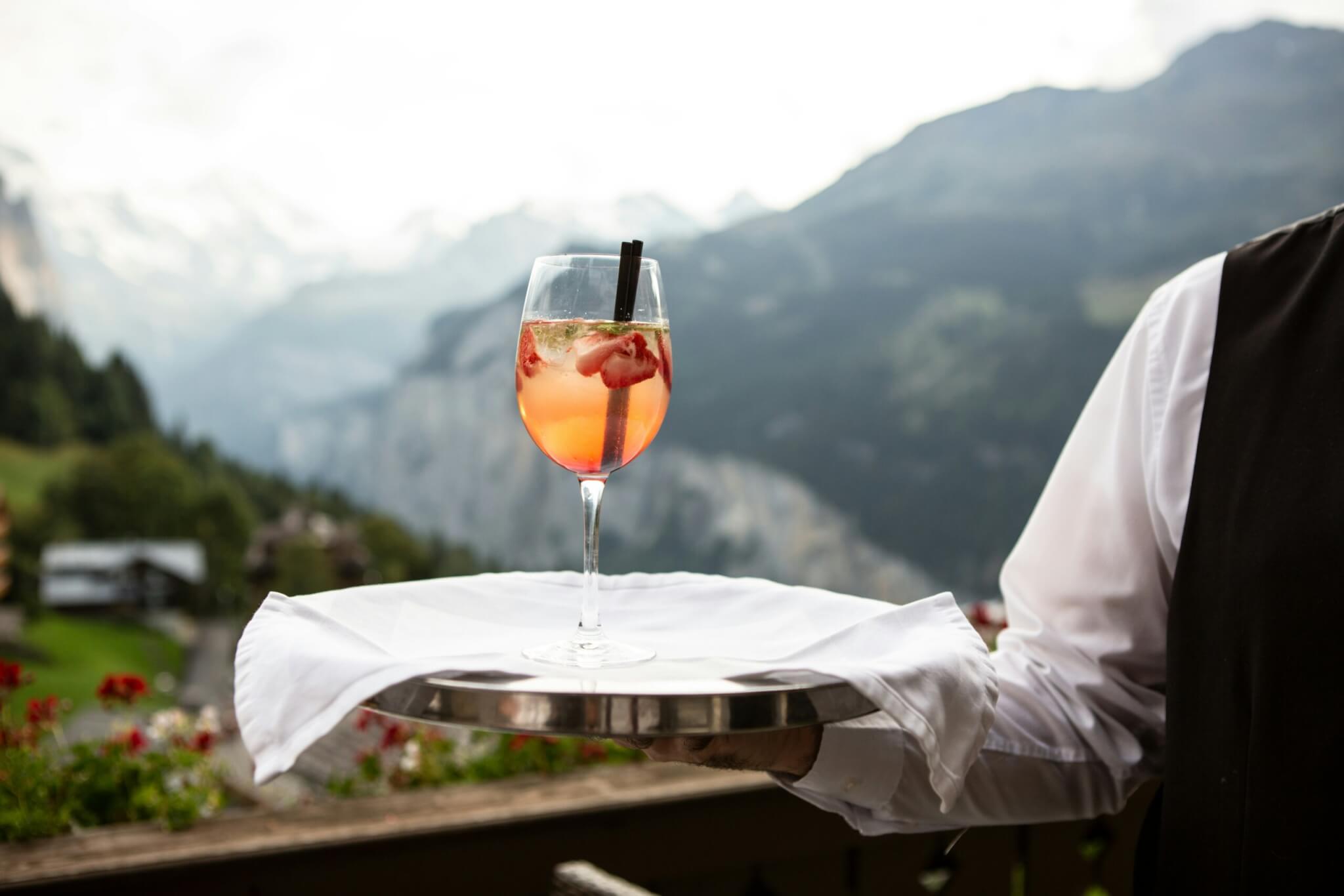 waiter with cocktail