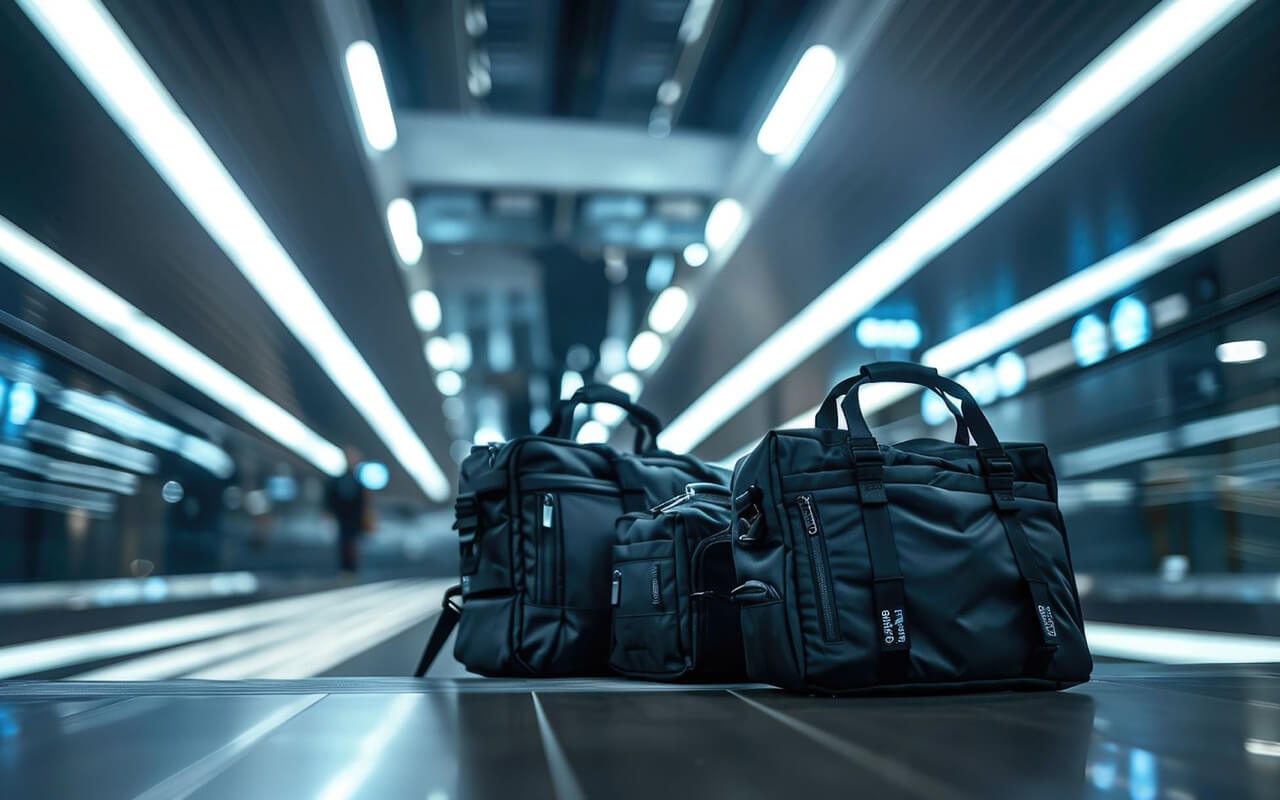 Luggage in an airport