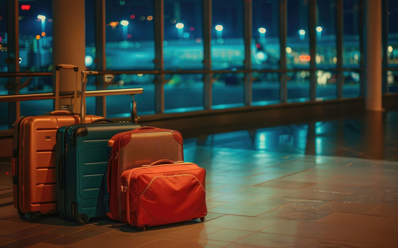 Luggage in an airport