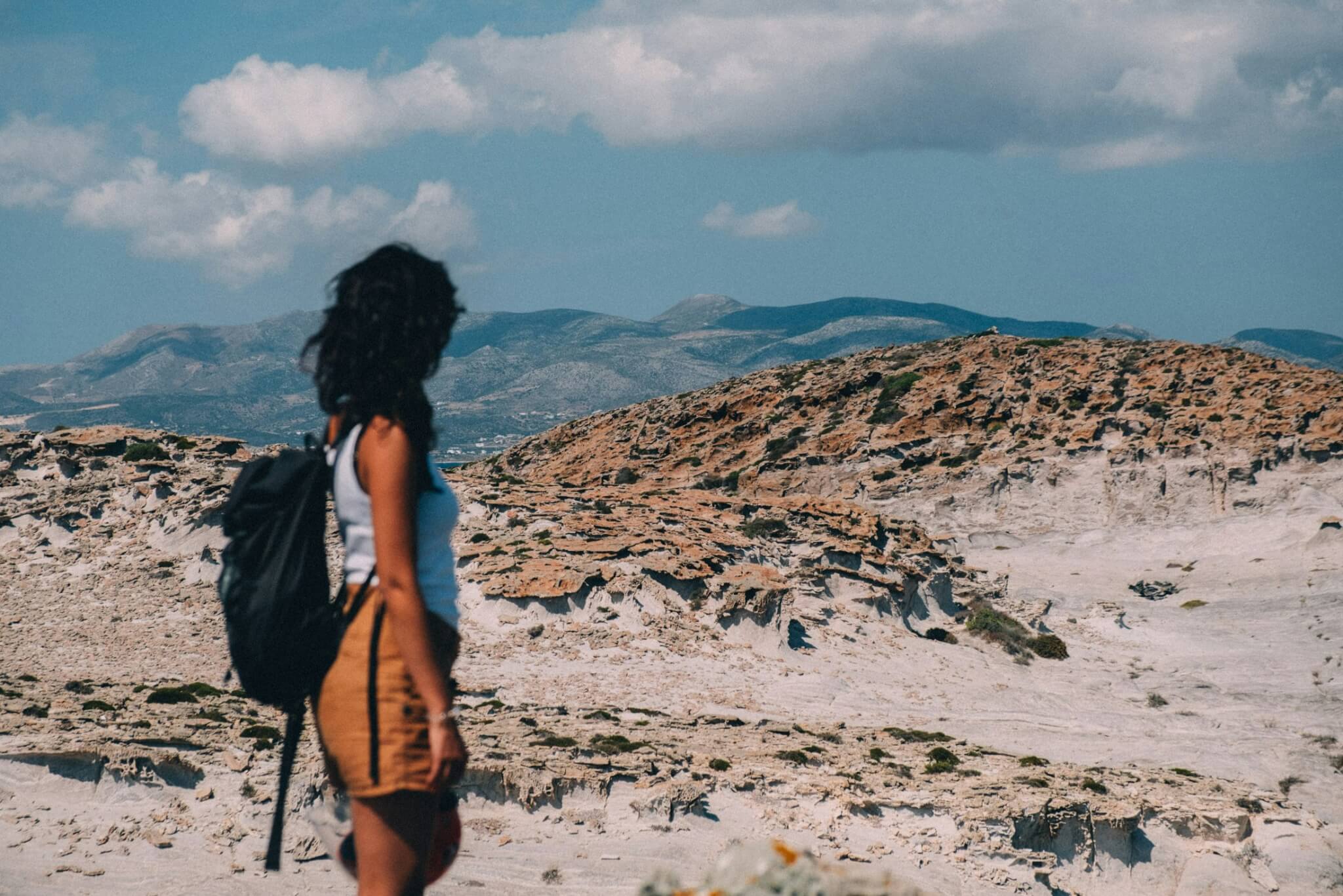 woman with backpack