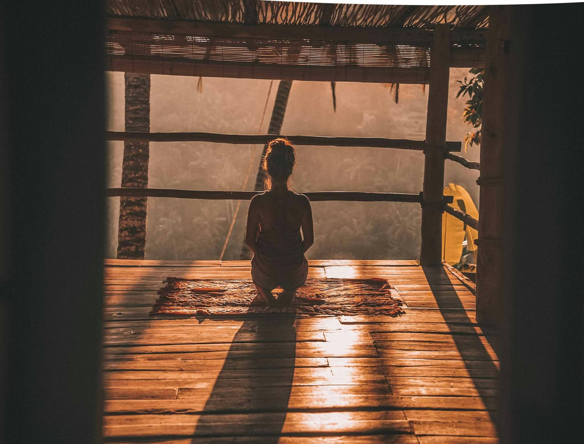 woman practicing yoga