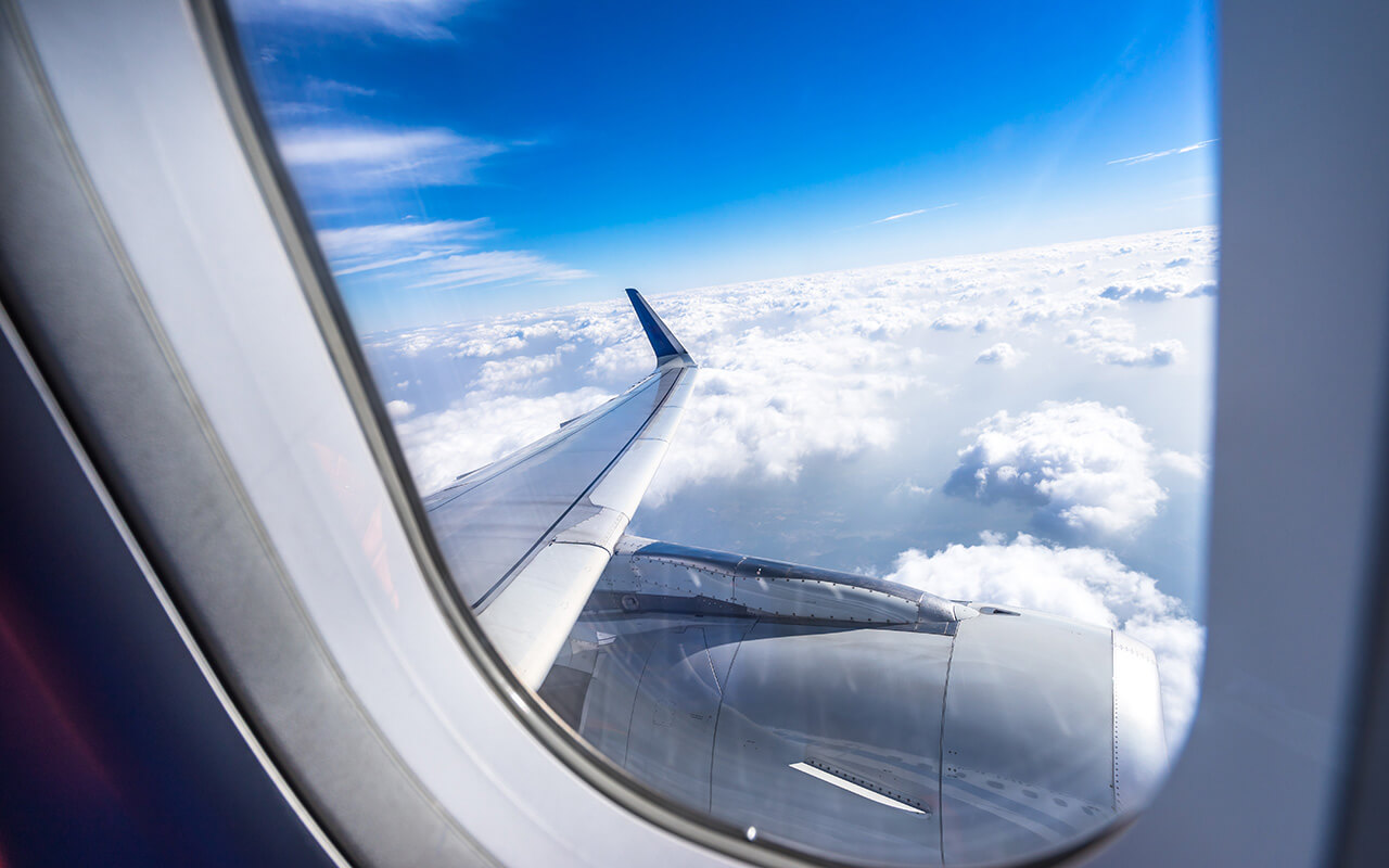 View out of airplane window