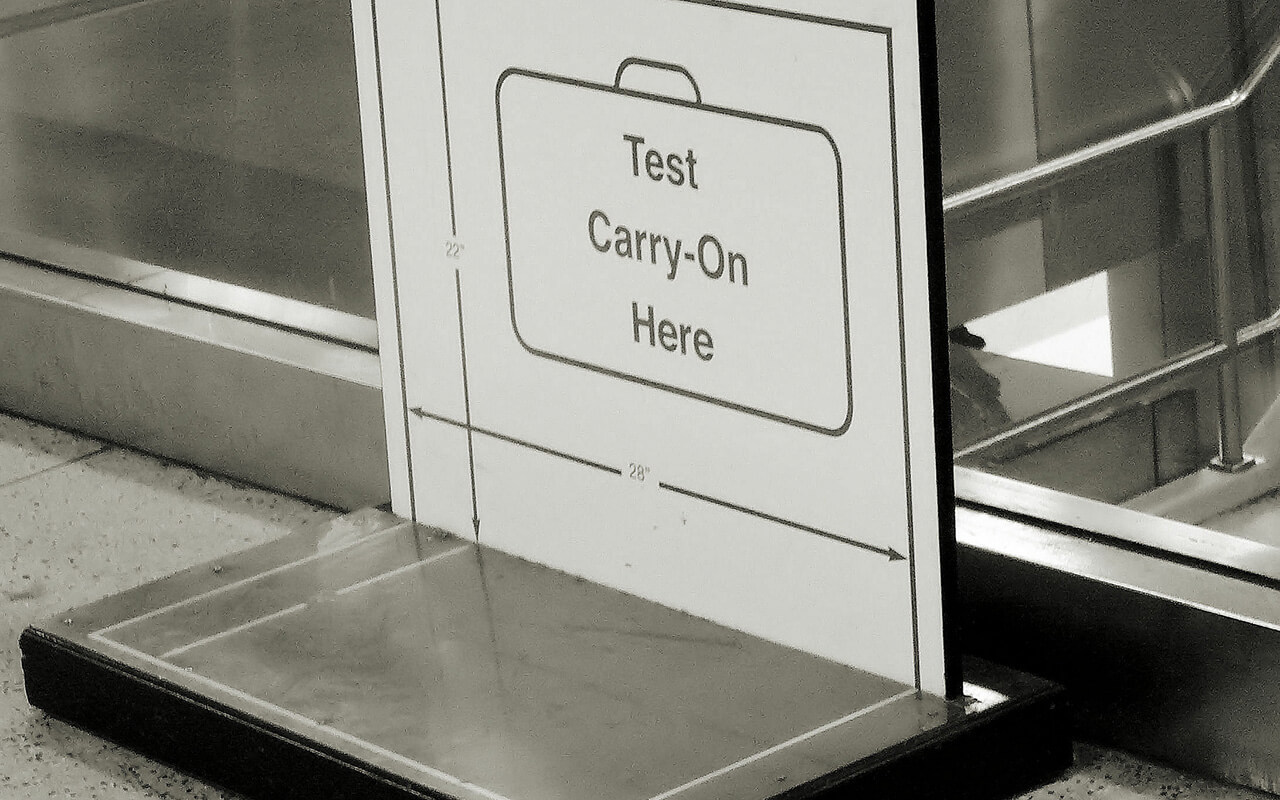 Carry on display at an airport