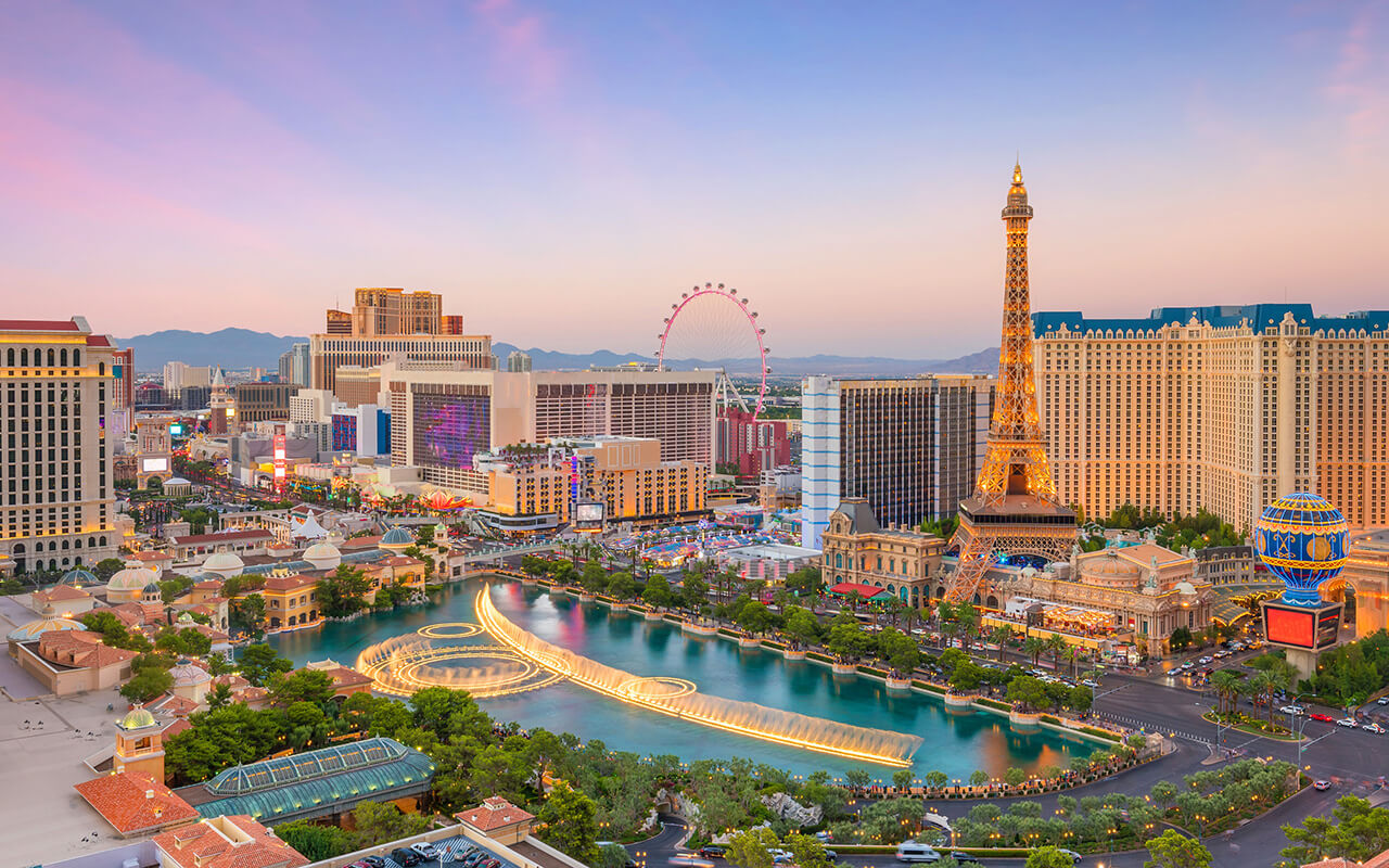 cityscape of Las Vegas from top view in Nevada, USA