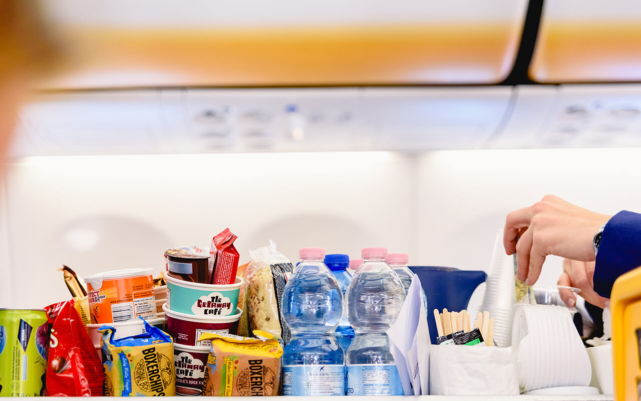 Airplane snack and beverage cart