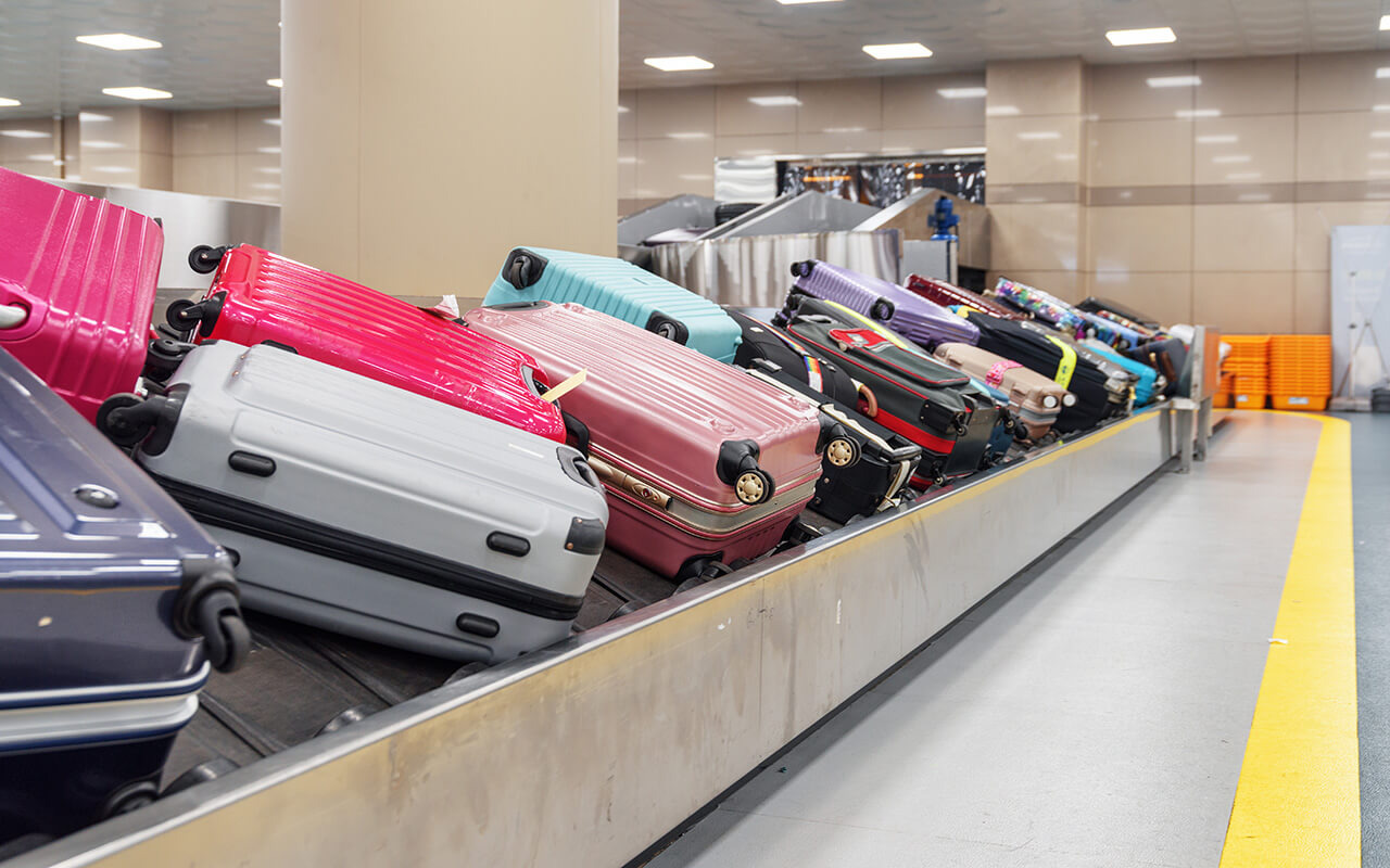 Baggage claim at an airport