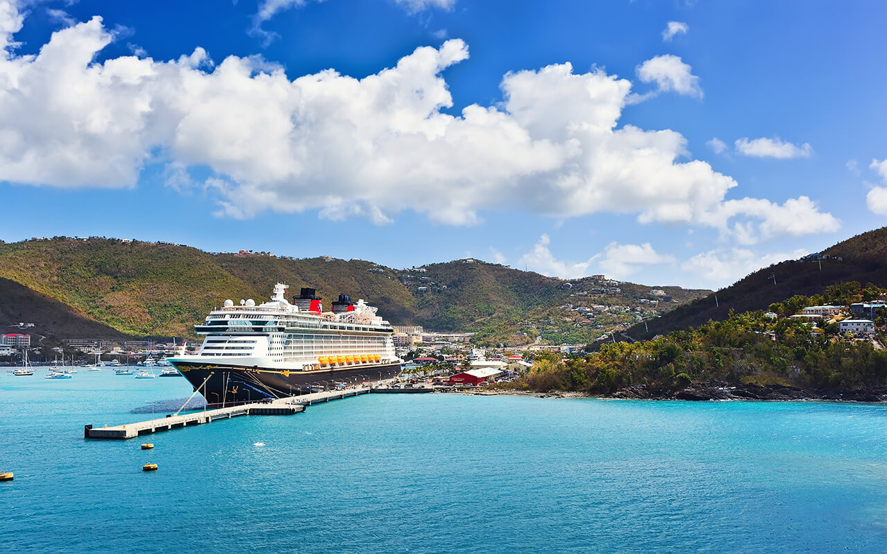 Disney cruise line ship in the dock