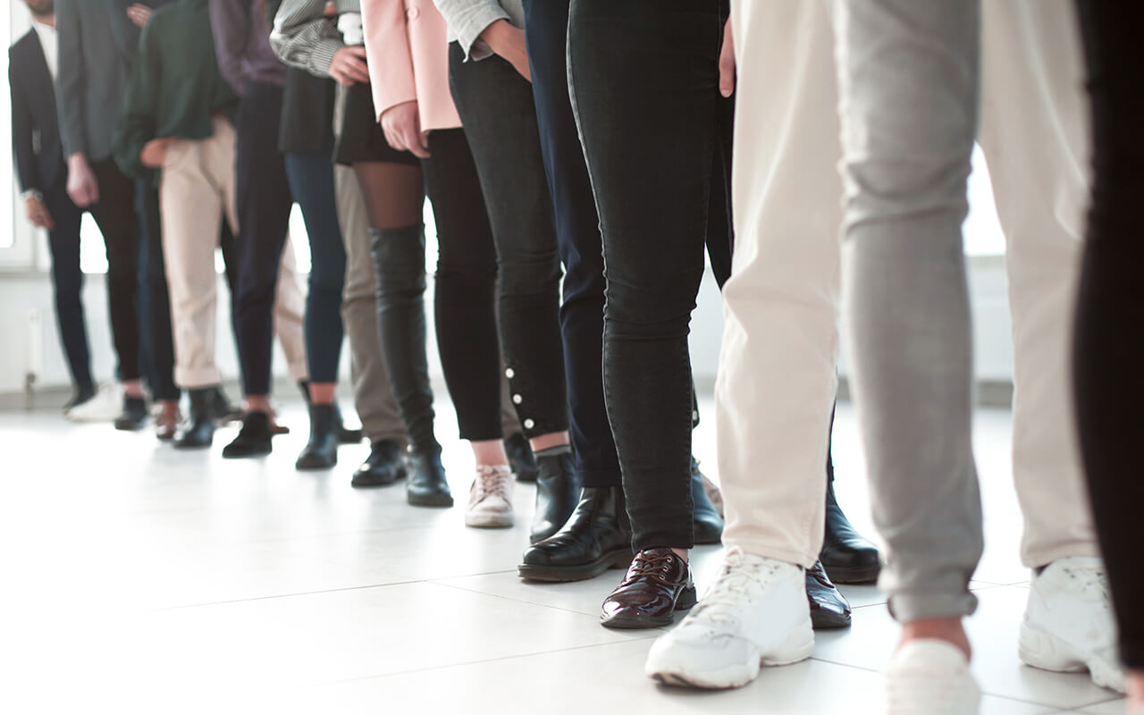 People standing in a line