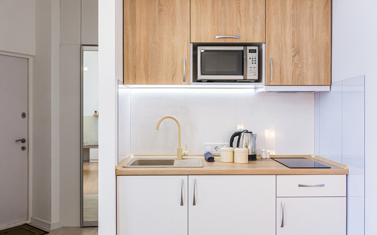 Hotel room kitchenette 