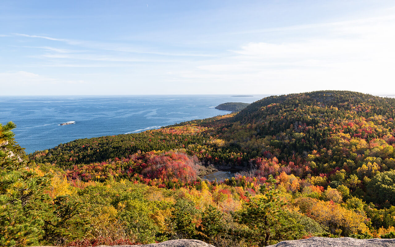 Fall Colors on the Beehive Trail in Acadia National Park in Maine