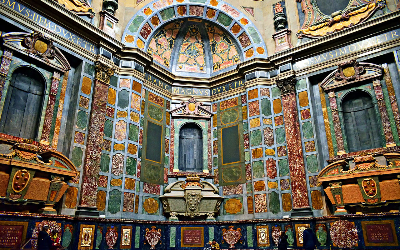 Interior of the Chapel of the Princes in the Medici Chapels in Florence in Italy