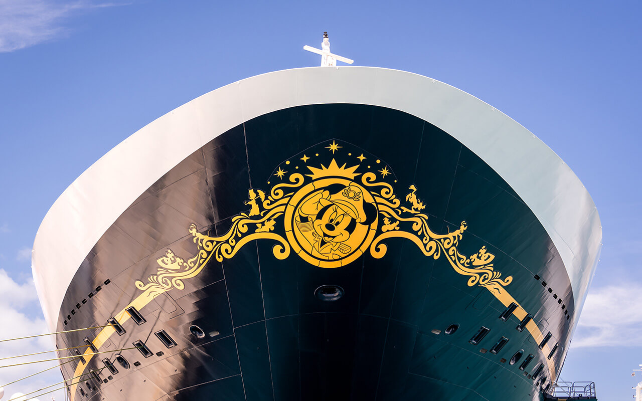 Close-up of Disney cruise ship