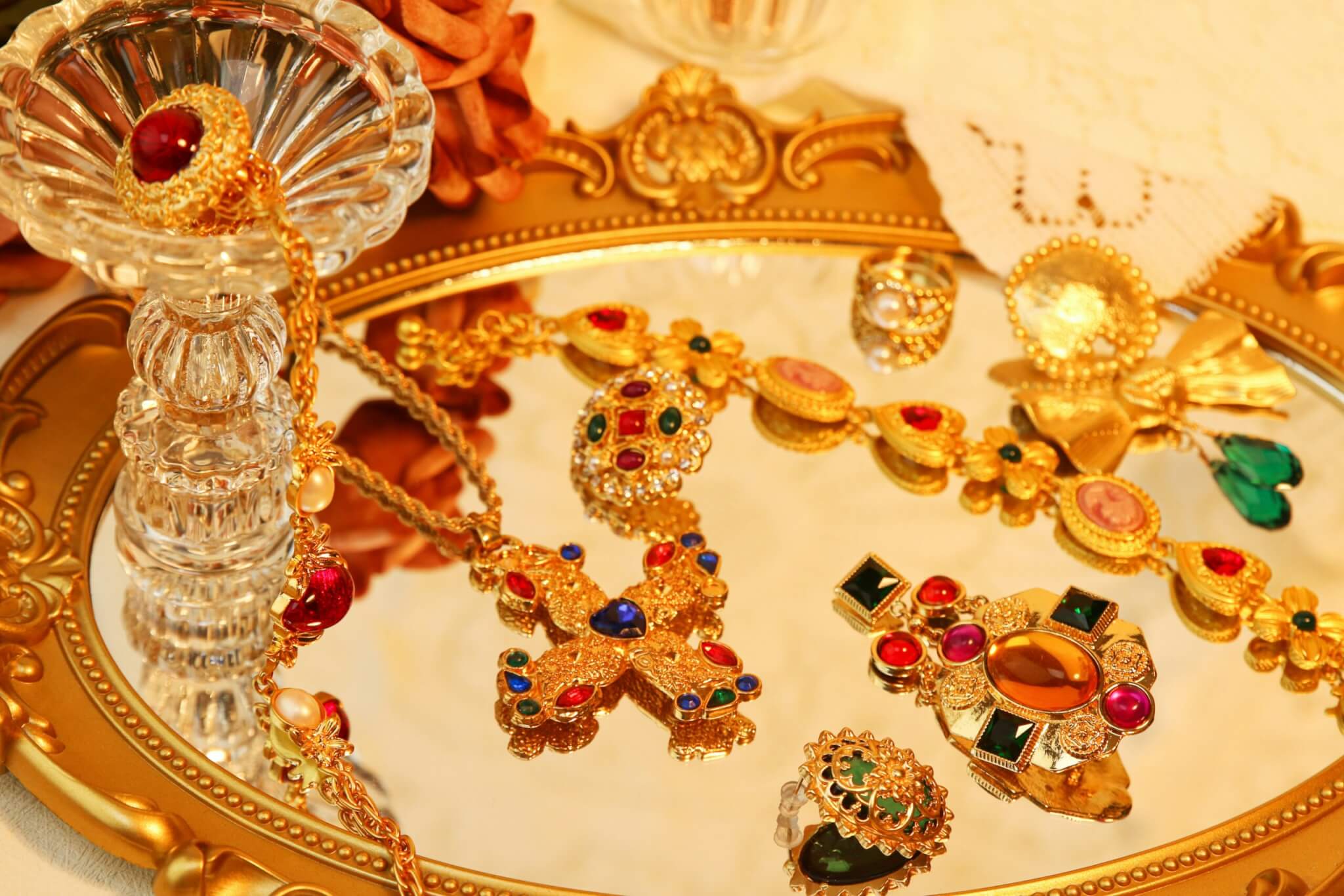 jewelry on a tray