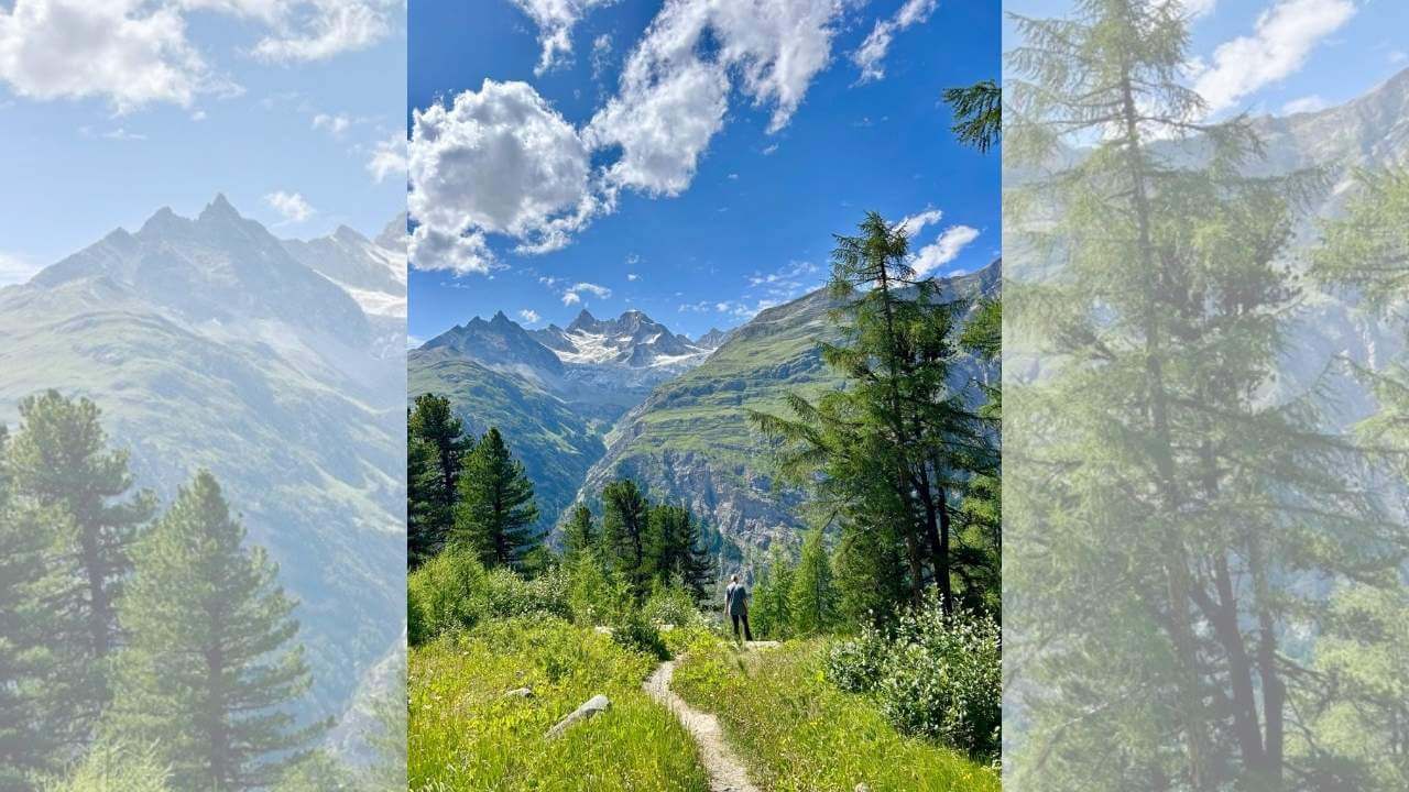 hiking in the swiss alps