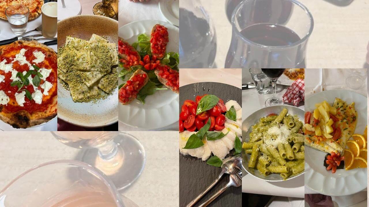 multiple different dishes in italy