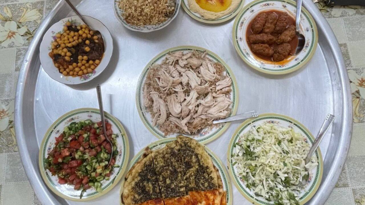 an image of a platter of food on a table