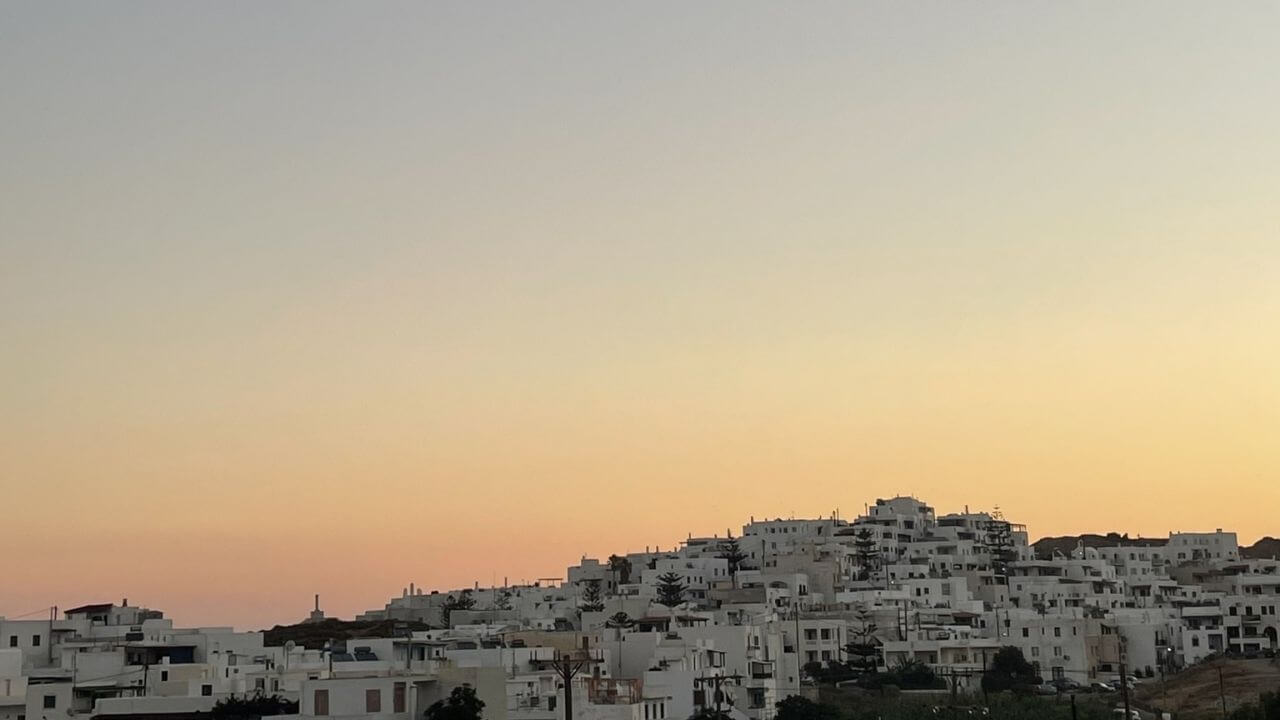 sunset in  greece