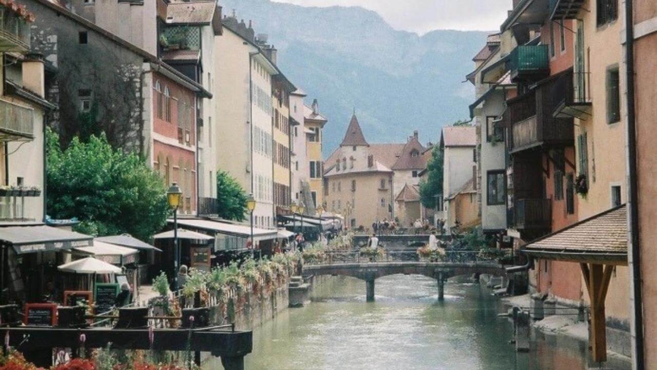 mountain and water in france