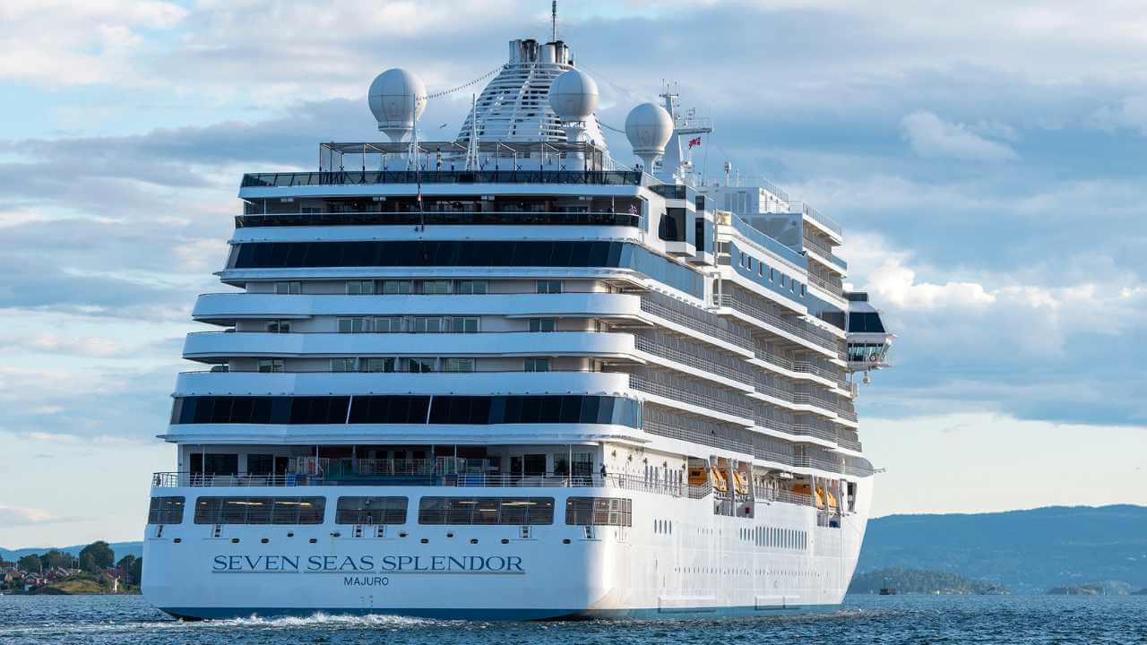 a large cruise ship in the ocean